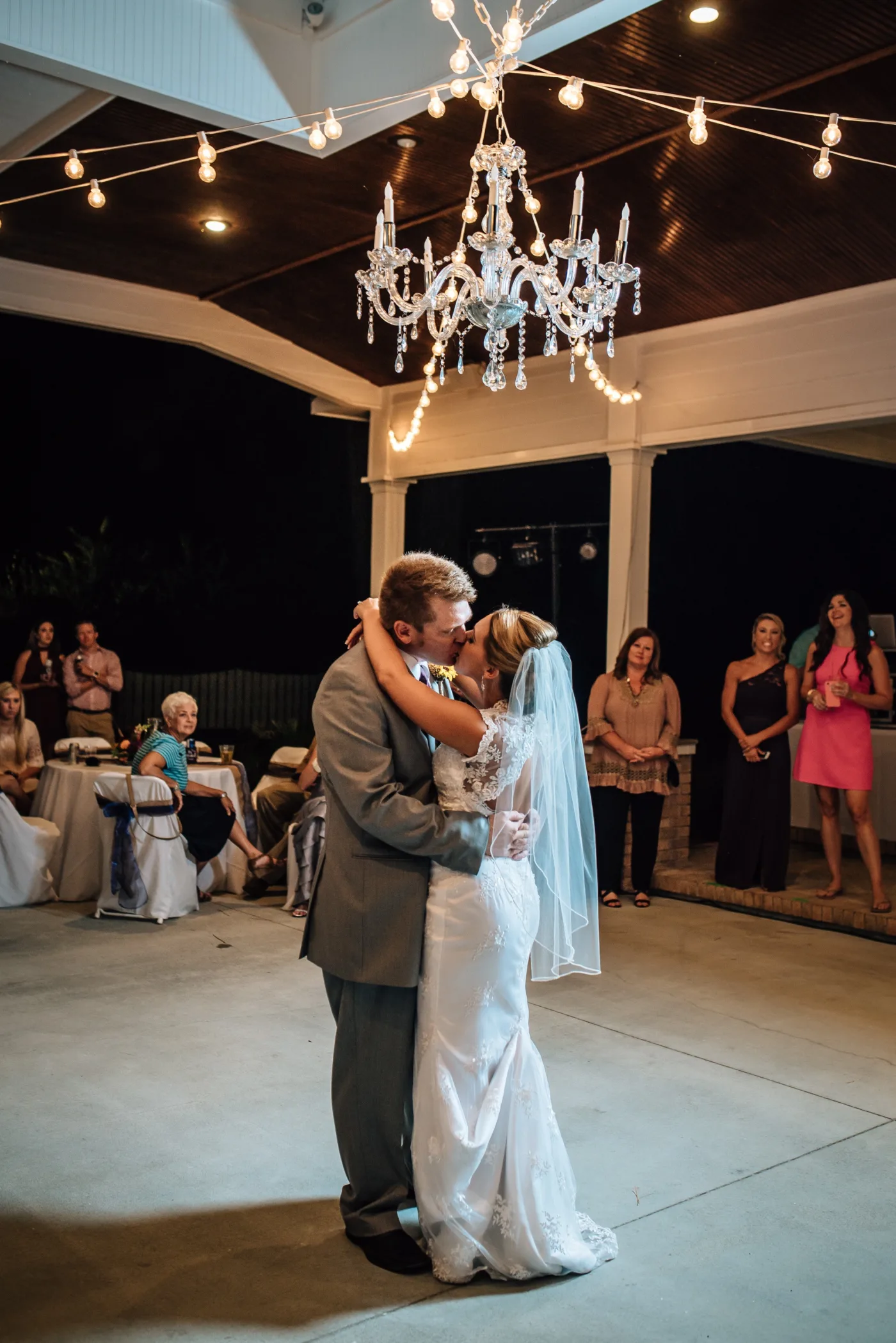 First dance-beautiful bride and handsome groom