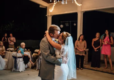 First dance-beautiful bride and handsome groom