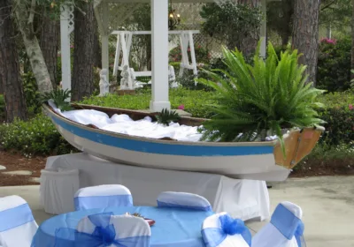 The wooden boat is our BAR